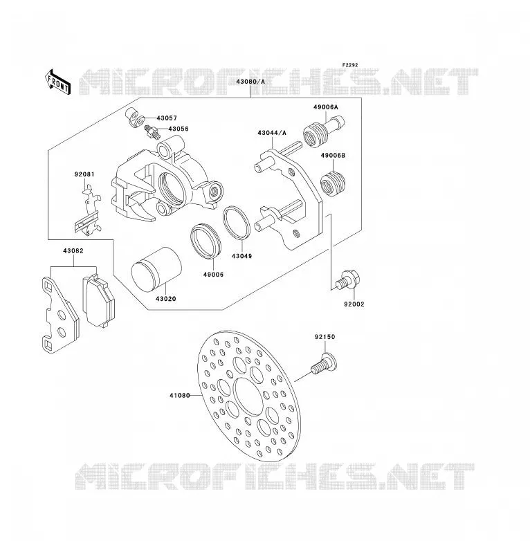 FREIN AVANT Kawasaki QUAD 300 2006 KLF300  KLF300B6F