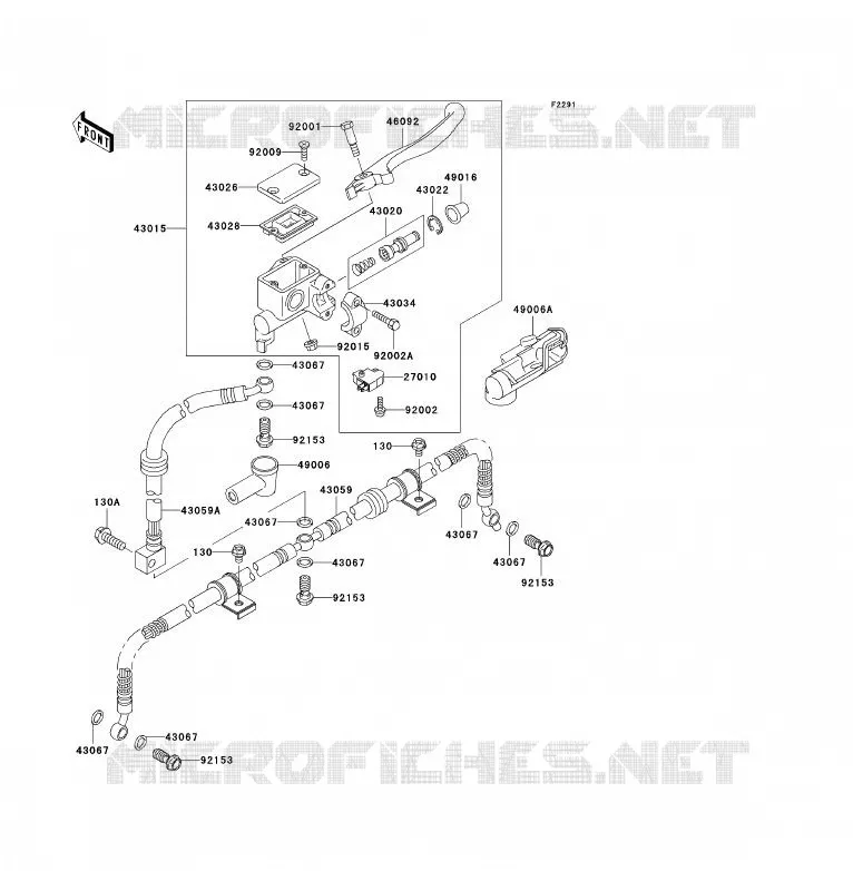 MAITRE CYLINDRE AV Kawasaki QUAD 300 2006 KLF300  KLF300B6F