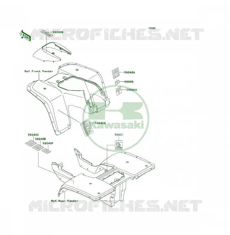 LABEL Kawasaki QUAD 300 1995 KLF300  KLF300-B8
