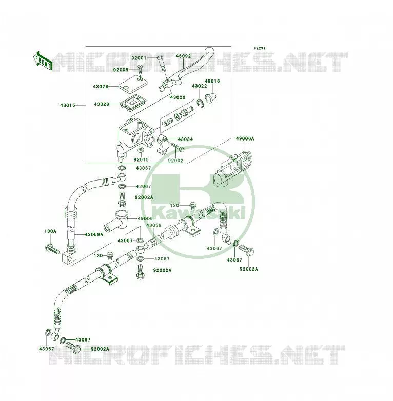 MAITRE CYLINDRE AV Kawasaki QUAD 300 1995 KLF300  KLF300-B8