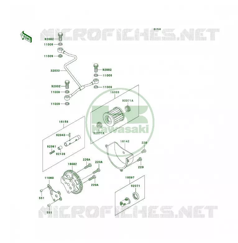 POMPE A HUILE Kawasaki QUAD 300 1995 KLF300  KLF300-B8