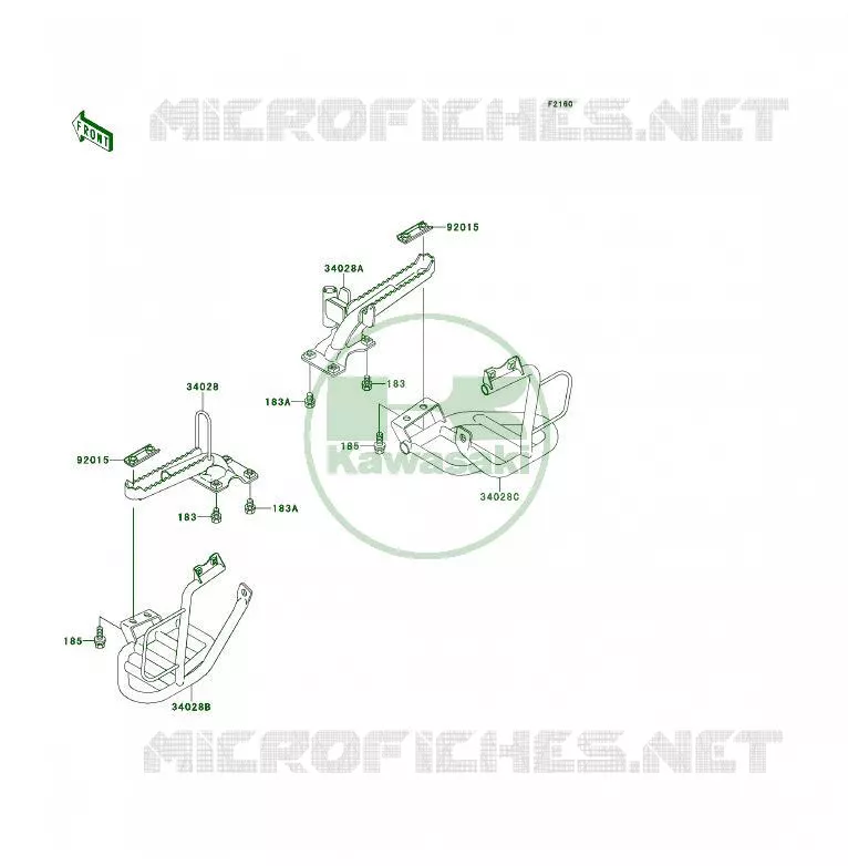 REPOSE PIED Kawasaki QUAD 300 1995 KLF300  KLF300-B8