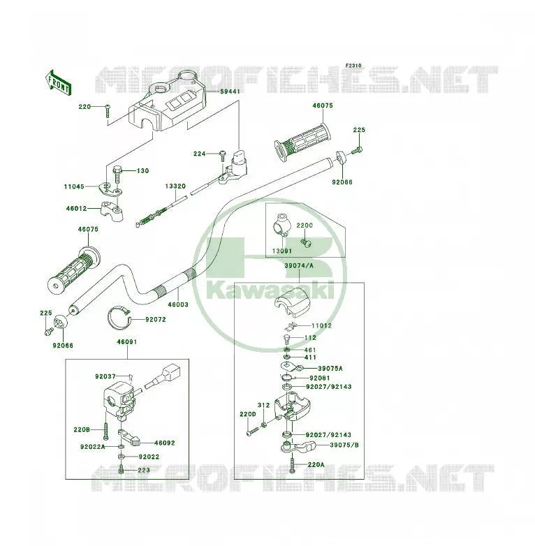 GUIDON Kawasaki QUAD 300 1995 KLF300  KLF300-B8A