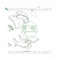 STICKER(EBONY) pour Kawasaki KLF300 1996