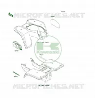 STICKER(RED) pour Kawasaki KLF300 1996