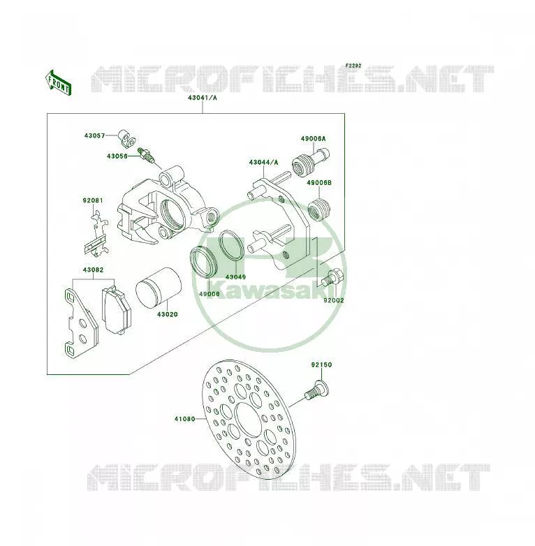 FREIN AVANT Kawasaki QUAD 300 1996 KLF300  KLF300-B9