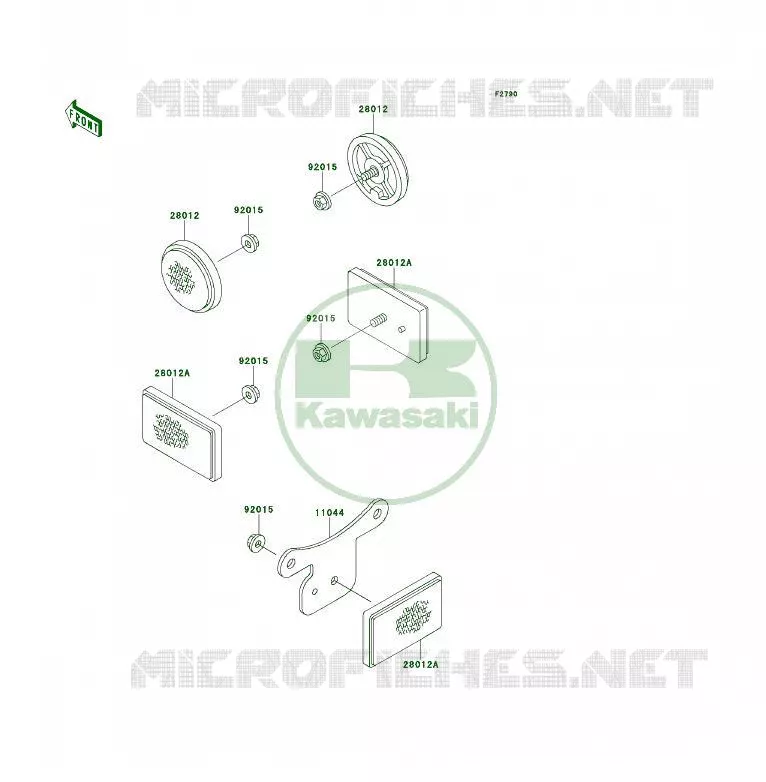 CATADIOPTRES Kawasaki QUAD 300 1996 KLF300  KLF300-B9
