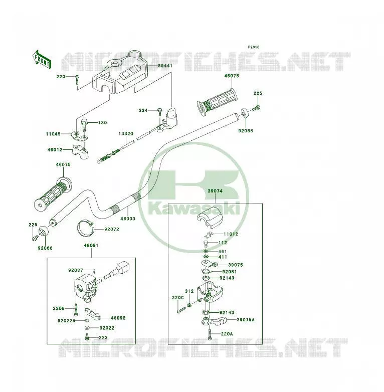 GUIDON Kawasaki QUAD 300 1996 KLF300  KLF300-B9