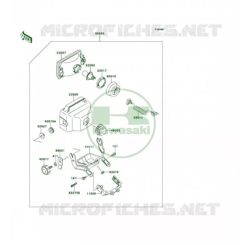 PIECE EN OPTION(PHARE) Kawasaki QUAD 300 1996 KLF300  KLF300-B9
