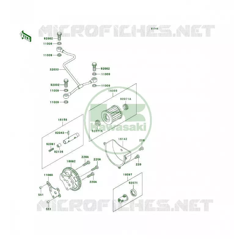 POMPE A HUILE/FILTRE &Agrave; HUILE Kawasaki QUAD 300 1996 KLF300  KLF300-B9
