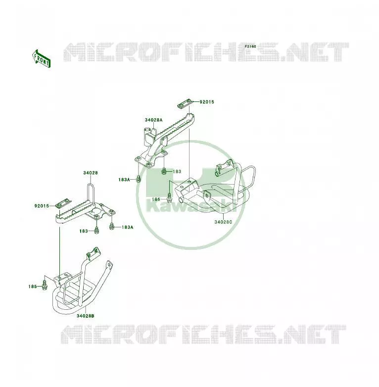 REPOSE PIED Kawasaki QUAD 300 1996 KLF300  KLF300-B9