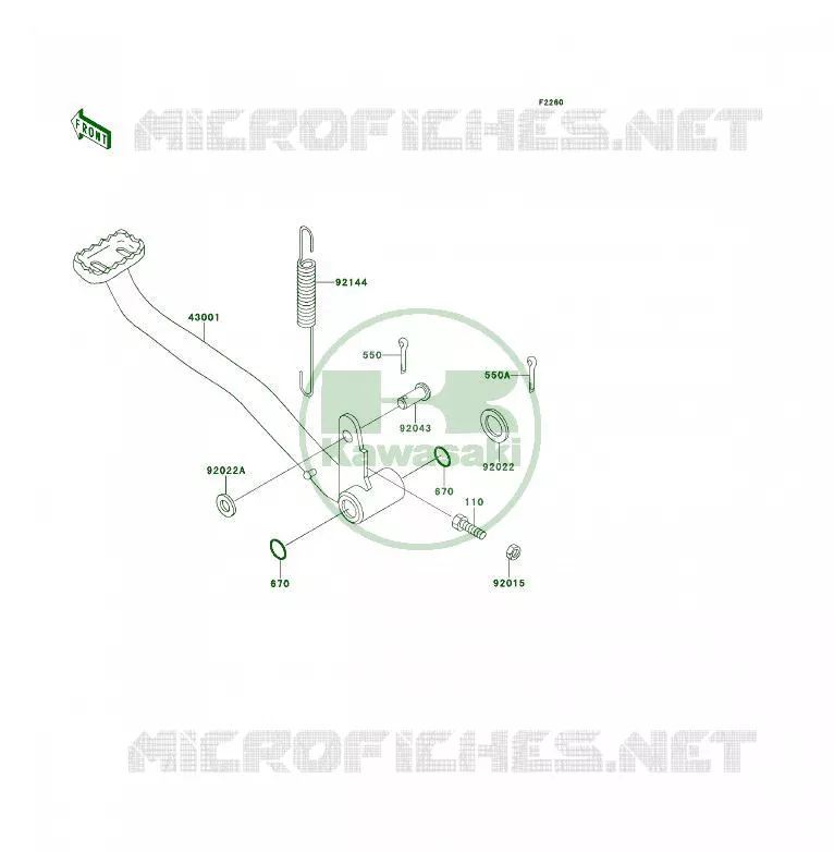 PEDALE DE FREIN Kawasaki QUAD 300 1989 KLF300 4X4  KLF300-C1