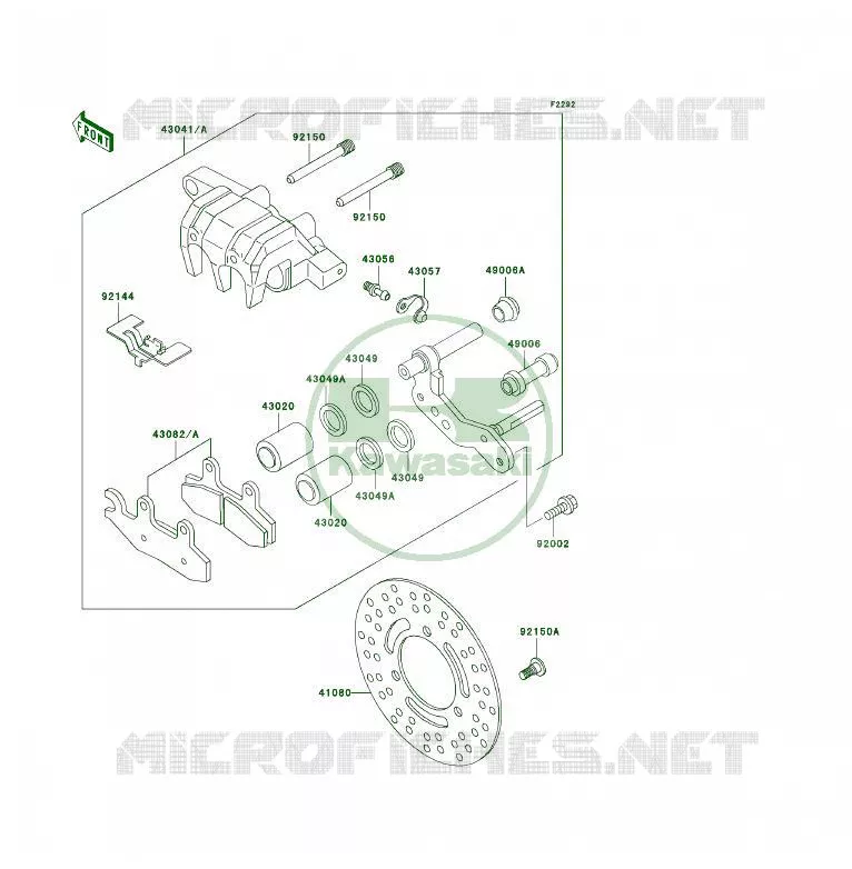 FREIN AVANT Kawasaki QUAD 300 1998 KLF300 4X4  KLF300-C10