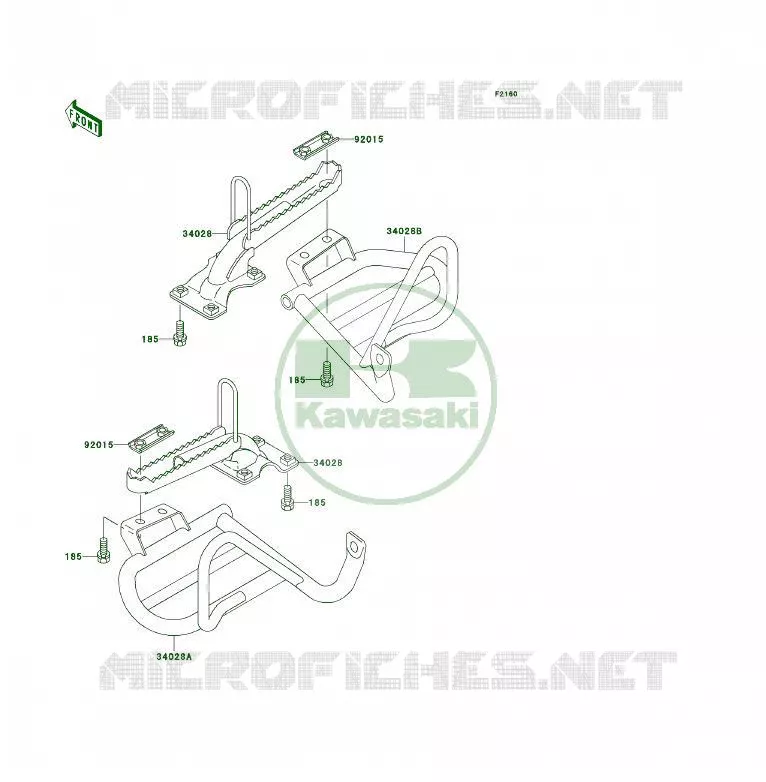 REPOSE PIED Kawasaki QUAD 300 1998 KLF300 4X4  KLF300-C10