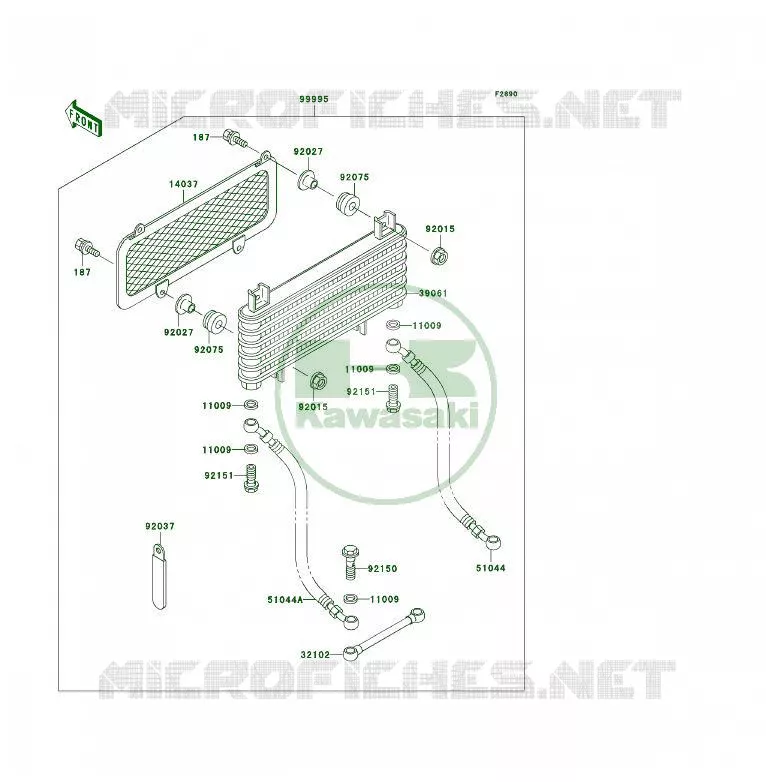 PIECE EN OPTION(RADIATEUR) Kawasaki QUAD 300 1998 KLF300 4X4  KLF300-C10