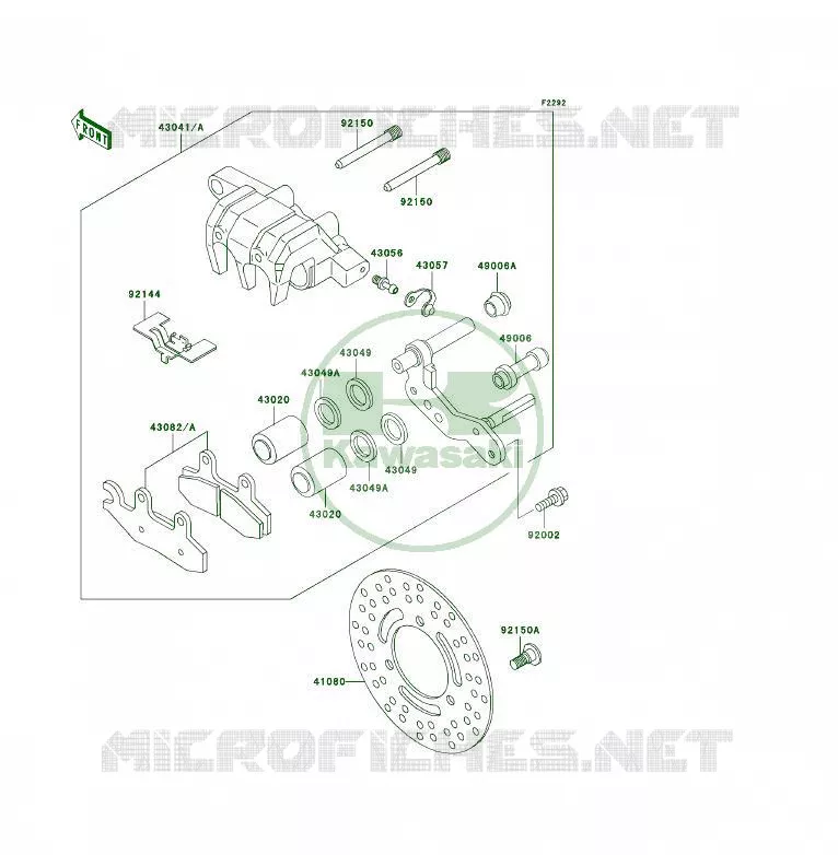 FREIN AVANT Kawasaki QUAD 300 1999 KLF300 4X4  KLF300-C11