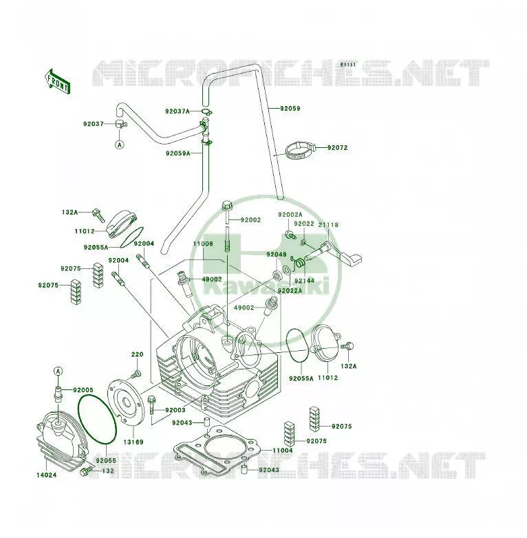 CULASSE Kawasaki QUAD 300 2000 KLF300 4X4  KLF300-C12