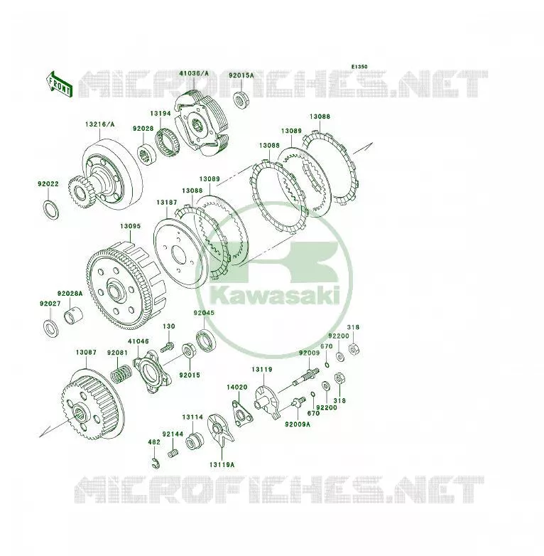 EMBRAYAGE Kawasaki QUAD 300 2000 KLF300 4X4  KLF300-C12