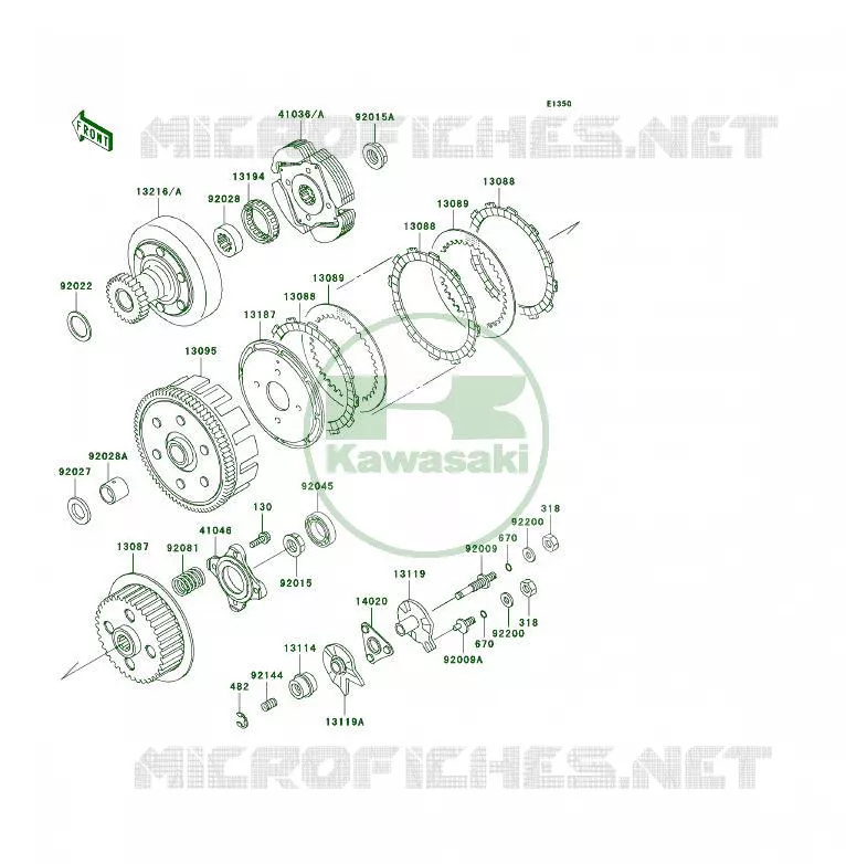 EMBRAYAGE Kawasaki QUAD 300 2000 KLF300 4X4  KLF300-C12