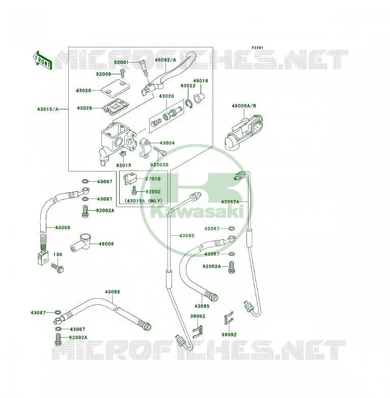 MAITRE CYLINDRE AV Kawasaki QUAD 300 2000 KLF300 4X4  KLF300-C12