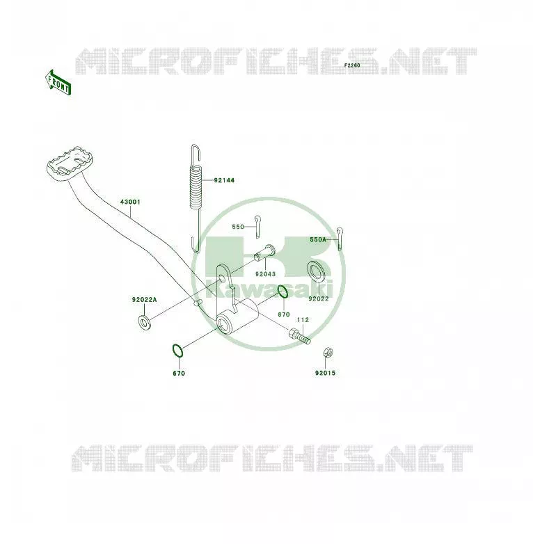 PEDALE DE FREIN Kawasaki QUAD 300 2000 KLF300 4X4  KLF300-C12