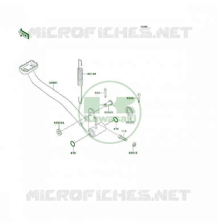 PEDALE DE FREIN Kawasaki QUAD 300 2000 KLF300 4X4  KLF300-C12