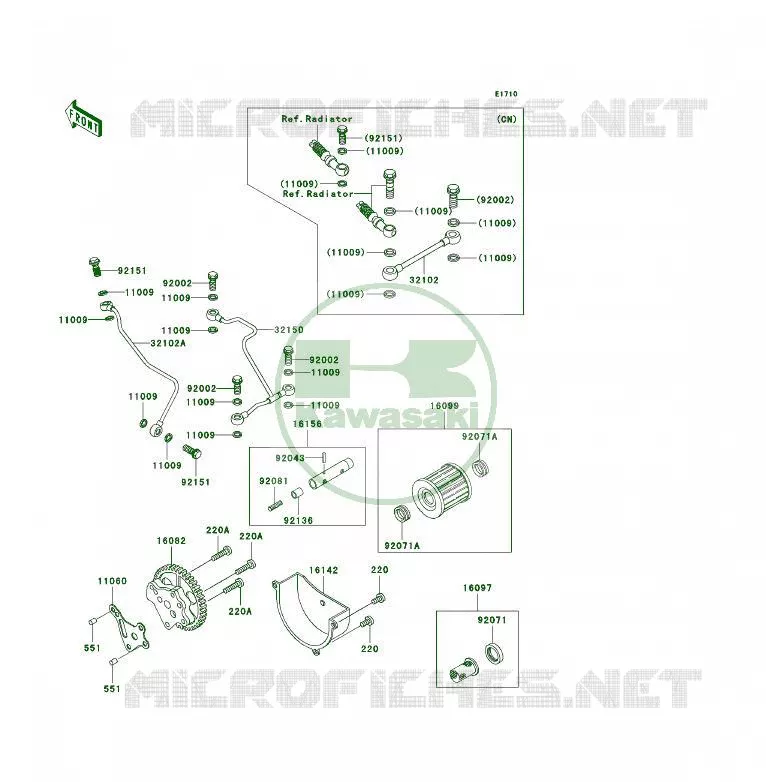 POMPE A HUILE/FILTRE &Agrave; HUILE Kawasaki QUAD 300 2001 KLF300 4X4  KLF300-C13