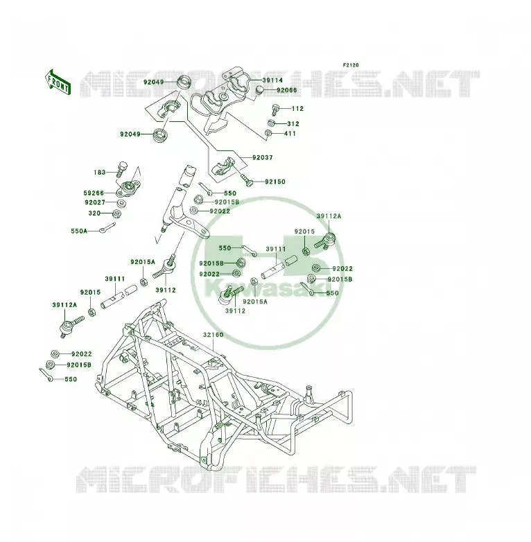 CH&Acirc;SSIS Kawasaki QUAD 300 2001 KLF300 4X4  KLF300-C13