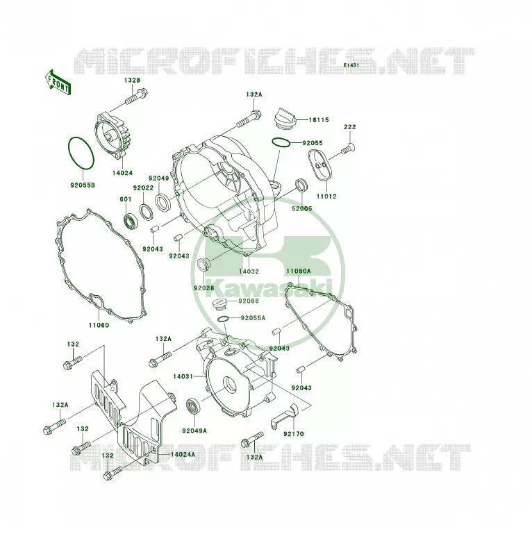 COUVERCLES MOTEUR Kawasaki QUAD 300 2001 KLF300 4X4  KLF300-C13