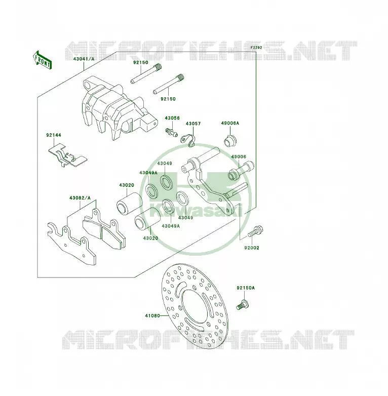 FREIN AVANT Kawasaki QUAD 300 2001 KLF300 4X4  KLF300-C13