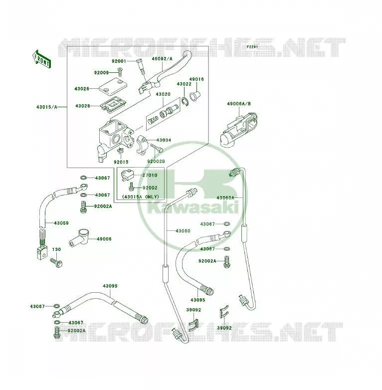 MAITRE CYLINDRE AV Kawasaki QUAD 300 2001 KLF300 4X4  KLF300-C13