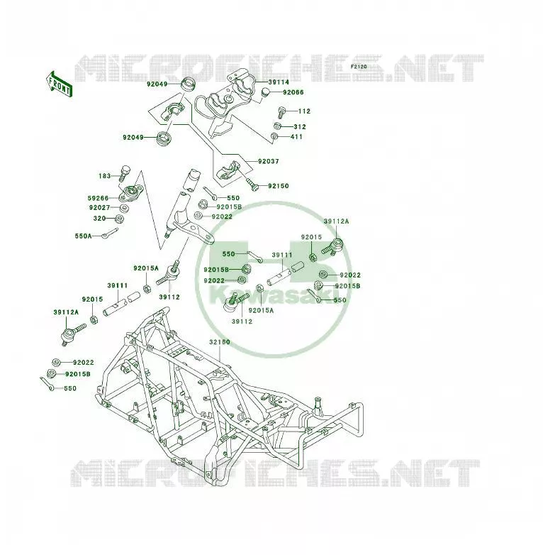 CH&Acirc;SSIS Kawasaki QUAD 300 2002 KLF300 4X4  KLF300-C14