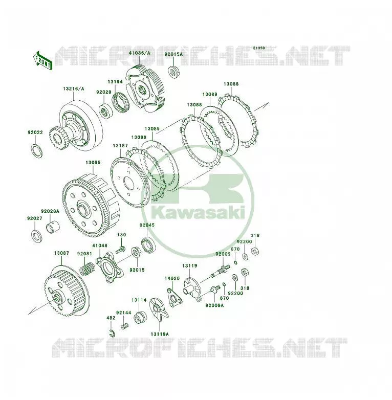 EMBRAYAGE Kawasaki QUAD 300 2002 KLF300 4X4  KLF300-C14