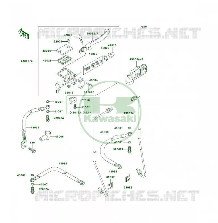 MAITRE CYLINDRE AV Kawasaki QUAD 300 2002 KLF300 4X4  KLF300-C14