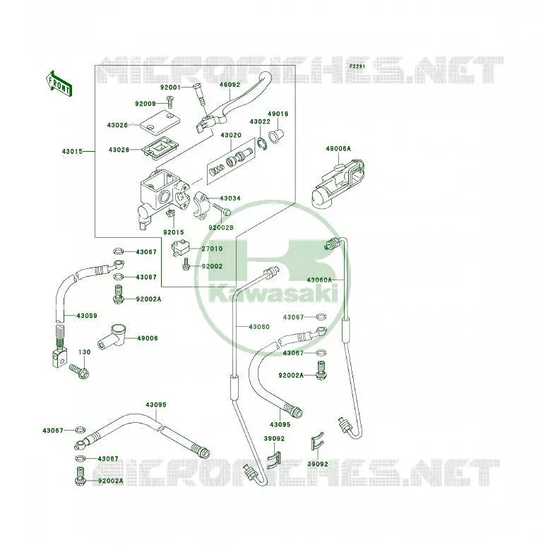 MAITRE CYLINDRE AV Kawasaki QUAD 300 2003 KLF300 4X4  KLF300-C15
