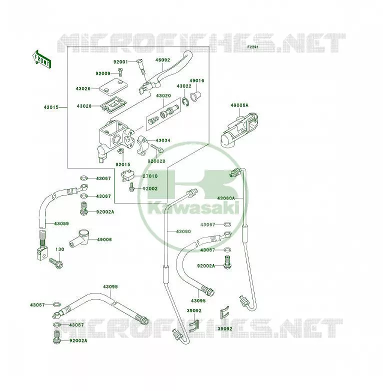 MAITRE CYLINDRE AV Kawasaki QUAD 300 2003 KLF300 4X4  KLF300-C15