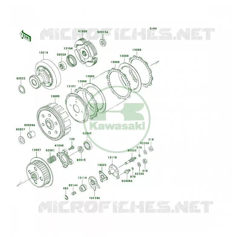 EMBRAYAGE Kawasaki QUAD 300 2003 KLF300 4X4  KLF300-C15