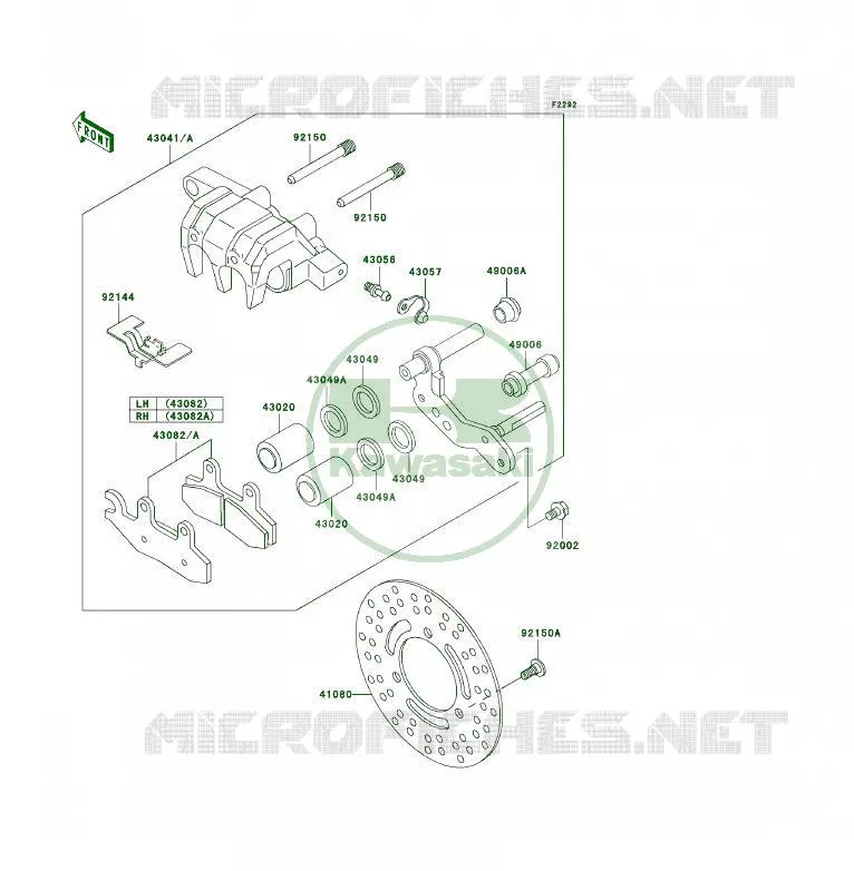 FREIN AVANT Kawasaki QUAD 300 2003 KLF300 4X4  KLF300-C15