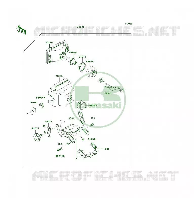 PIECE EN OPTION(PHARE) Kawasaki QUAD 300 2003 KLF300 4X4  KLF300-C15