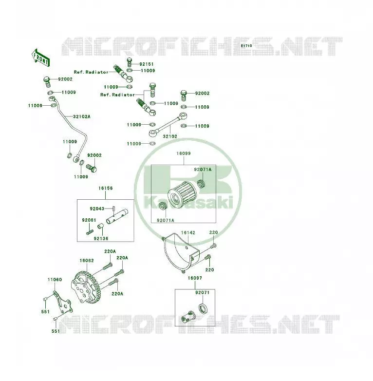 POMPE A HUILE Kawasaki QUAD 300 2004 KLF300 4X4  KLF300-C16