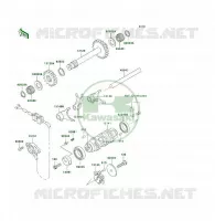 FOURCHETTE/BARRILLET DE SELECTION pour Kawasaki KLF300 4X4 2004
