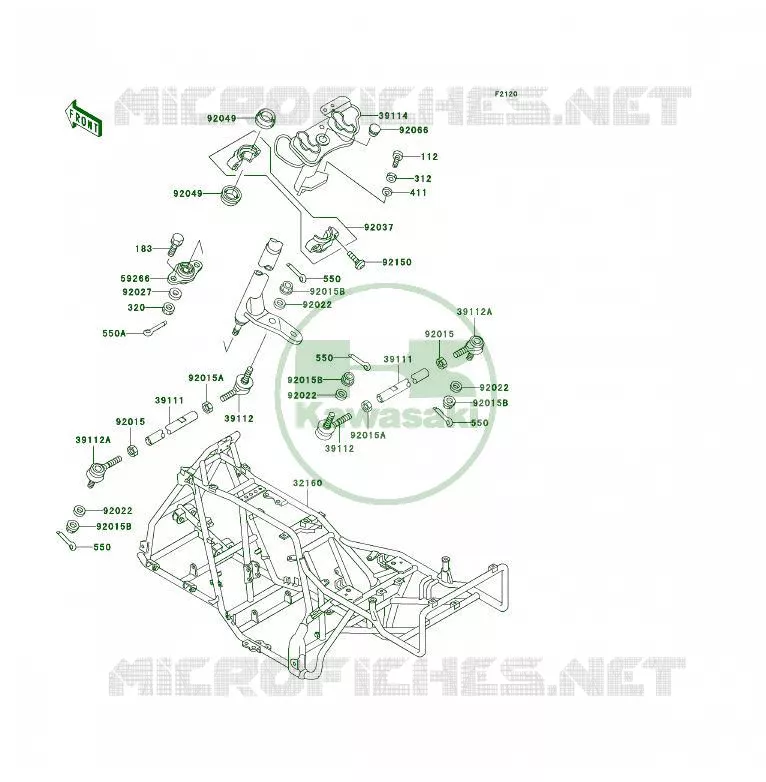 CH&Acirc;SSIS Kawasaki QUAD 300 2004 KLF300 4X4  KLF300-C16