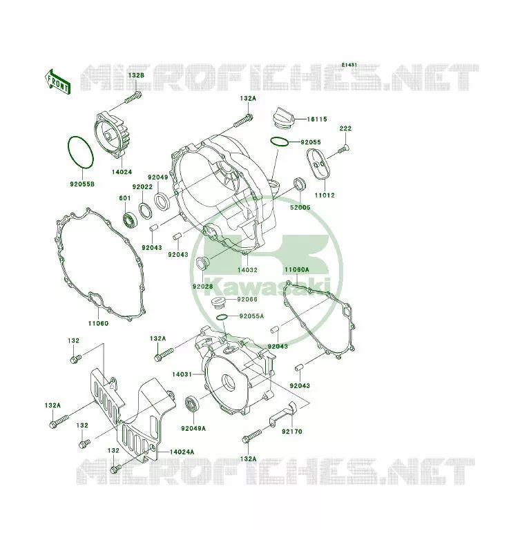 COUVERCLES MOTEUR Kawasaki QUAD 300 2004 KLF300 4X4  KLF300-C16