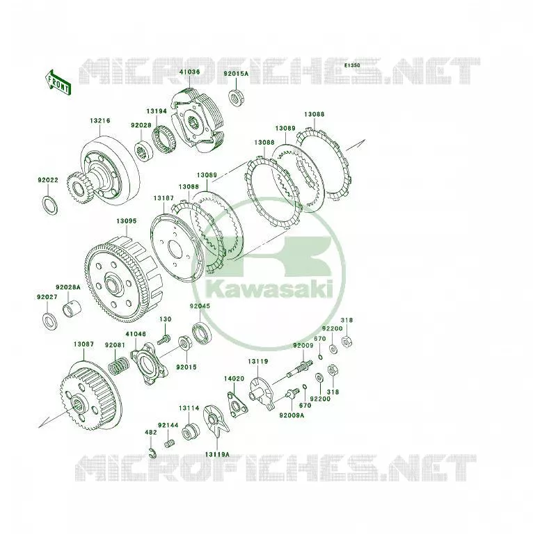 EMBRAYAGE Kawasaki QUAD 300 2004 KLF300 4X4  KLF300-C16
