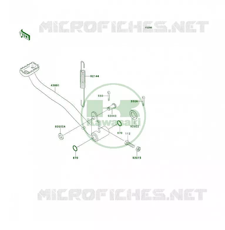 PEDALE DE FREIN Kawasaki QUAD 300 2004 KLF300 4X4  KLF300-C16