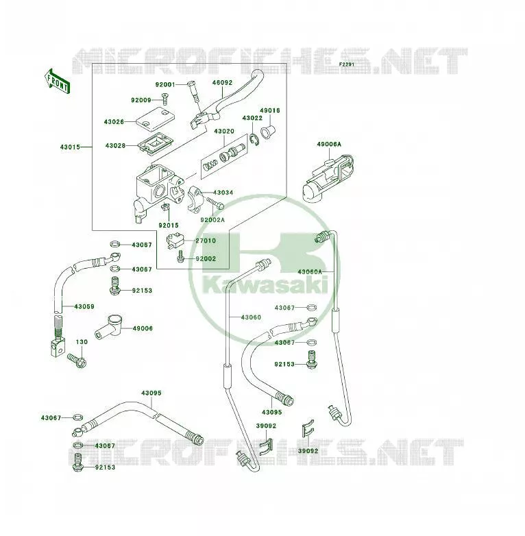 MAITRE CYLINDRE AV Kawasaki QUAD 300 2004 KLF300 4X4  KLF300-C16