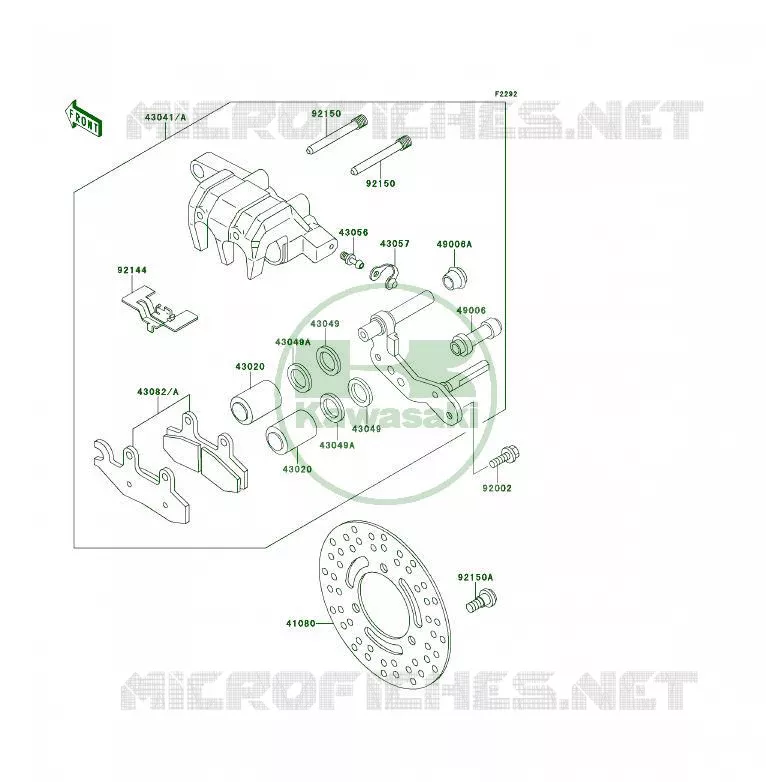 FREIN AVANT Kawasaki QUAD 300 1990 KLF300 4X4  KLF300-C2