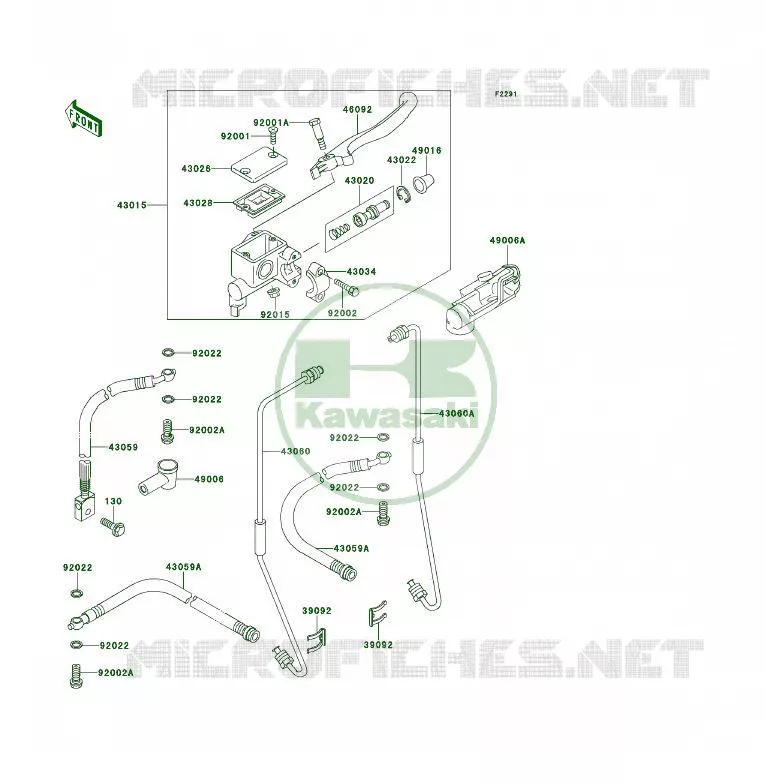 MAITRE CYLINDRE AV Kawasaki QUAD 300 1990 KLF300 4X4  KLF300-C2