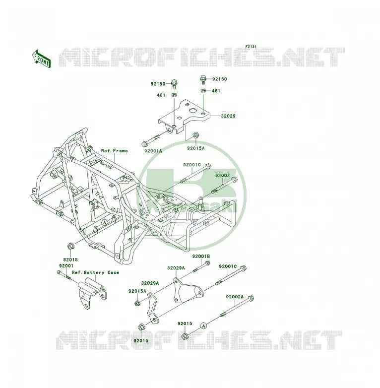 PIECE DE CADRE Kawasaki QUAD 300 1990 KLF300 4X4  KLF300-C2