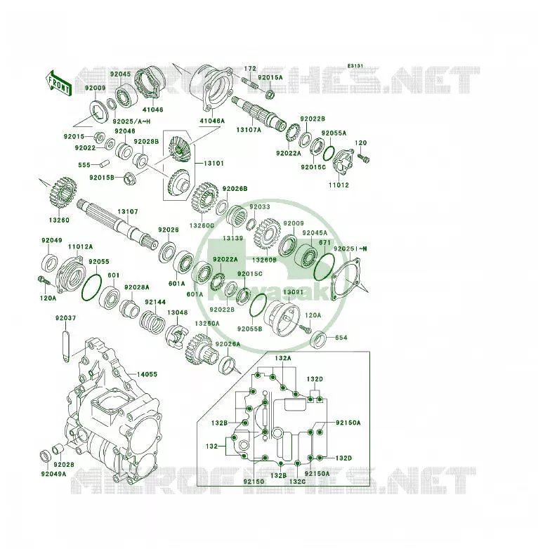 PIGNON CONIQUE AVANT Kawasaki QUAD 300 1990 KLF300 4X4  KLF300-C2